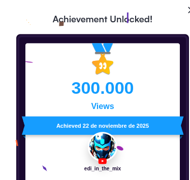 edi_in_the_mix's tweet photo. 🎉🎉 Thrilled to announce that we've hit 300,000 views! 🎉🎉
A huge thank you to all subscribers and viewers for your incredible support. Your engagement and enthusiasm mean the world to me. Here's to many more milestones together! 💖
#300KViews #Grateful #CommunityLove https://t.co/wr4UvtkUbI