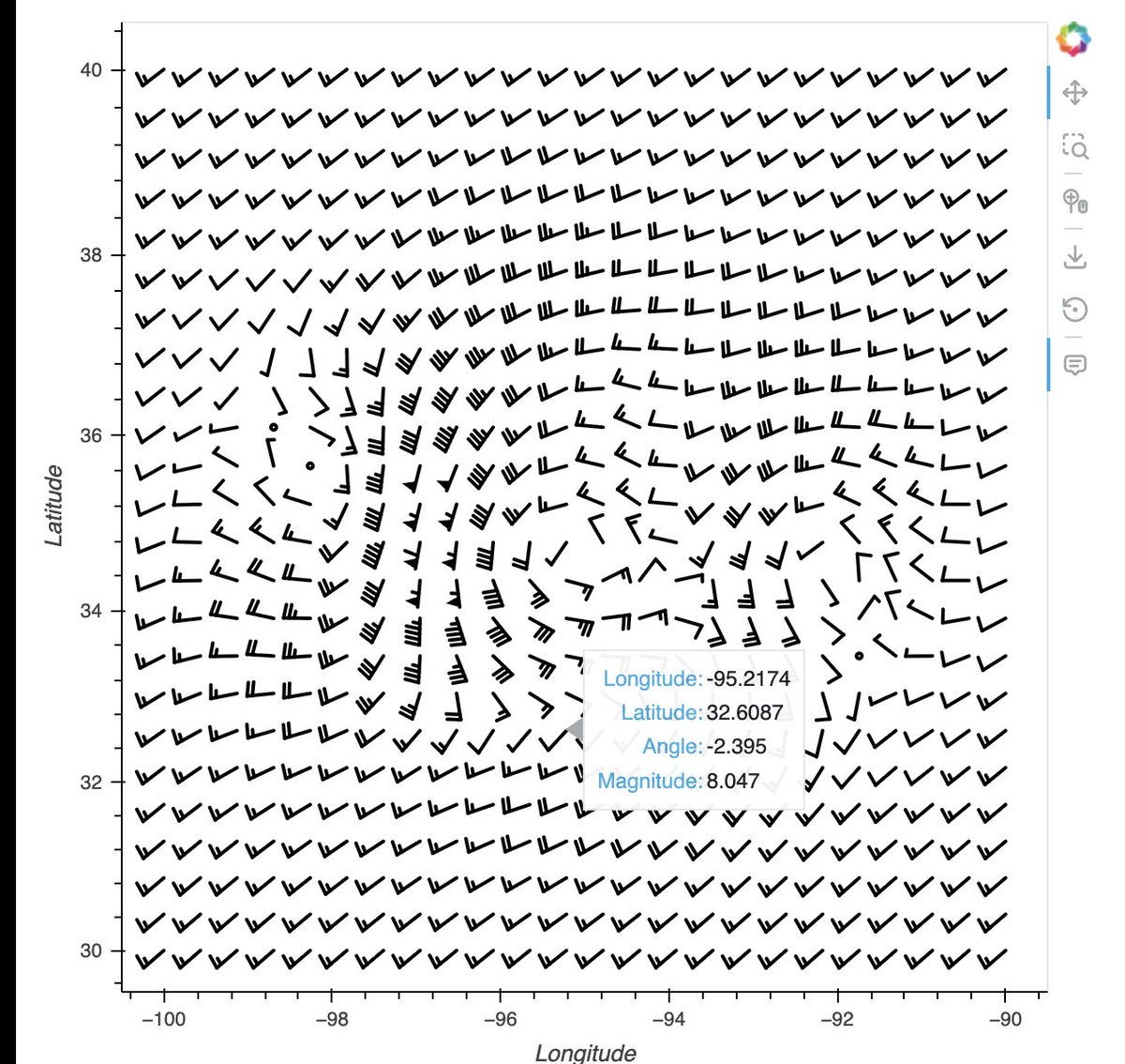 Panel_org's tweet image. 🚀 GeoViews 1.15.0 is out — and it brings WindBarbs support!

Perfect for anyone working with weather, climate, or geospatial visualization. 🌬️🗺️

Give it a spin!

#python #dataviz #geospatial #opensource #datascience