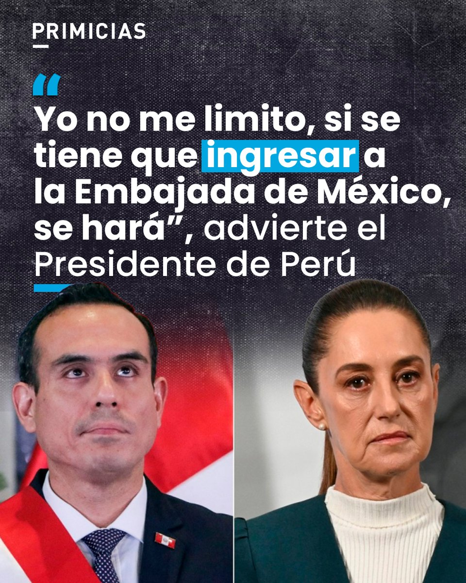 Primicias's tweet photo. "Tendré 39 años, pero sé lo que tengo que hacer y lo medito bien. No tengo ningún tipo de temor cuando tomo decisiones", dijo José Jerí, presidente de Perú, sobre las opciones para capturar a la exprimera ministra Betssy Chávez. https://t.co/xMhmpfXn5p https://t.co/ahRaCVbq6h