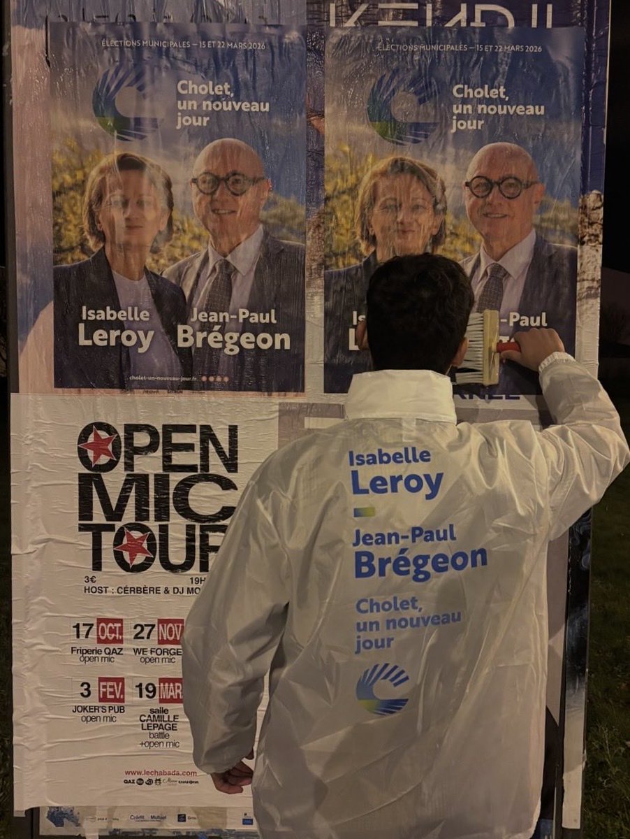 LeroyBregeon's tweet photo. 📸 Récap semaine
Entre marchés, rencontres avec les habitants, échanges avec les commerçants, expo philatélique et collage en ville, notre présence sur le terrain continue.
Pour un nouveau jour pour Cholet 🌅
#cholet #municipales2026 #vivement2026 #choletunnouveaujour https://t.co/SrTMLGkceM