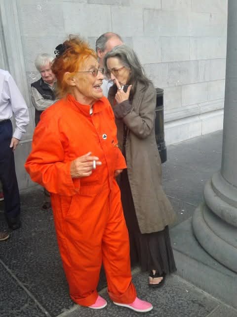 I'm so sad that the brilliant, fearless, peerless Margaretta D'Arcy has died. She was a great person, a legend, a fighter, a friend. A real one.
Margaretta was an artist, a feminist, a tireless activist for her whole life, 91 great years of it, from Greenham Common to Shannon