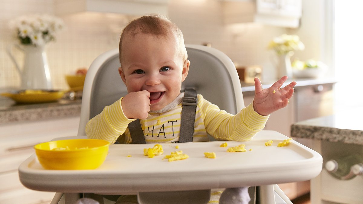 Research shows you can make eggs one of baby's first solid foods! Introducing eggs as early as six months (or as soon as they're ready for solids) has been shown to reduce chances of developing an egg allergy later on.