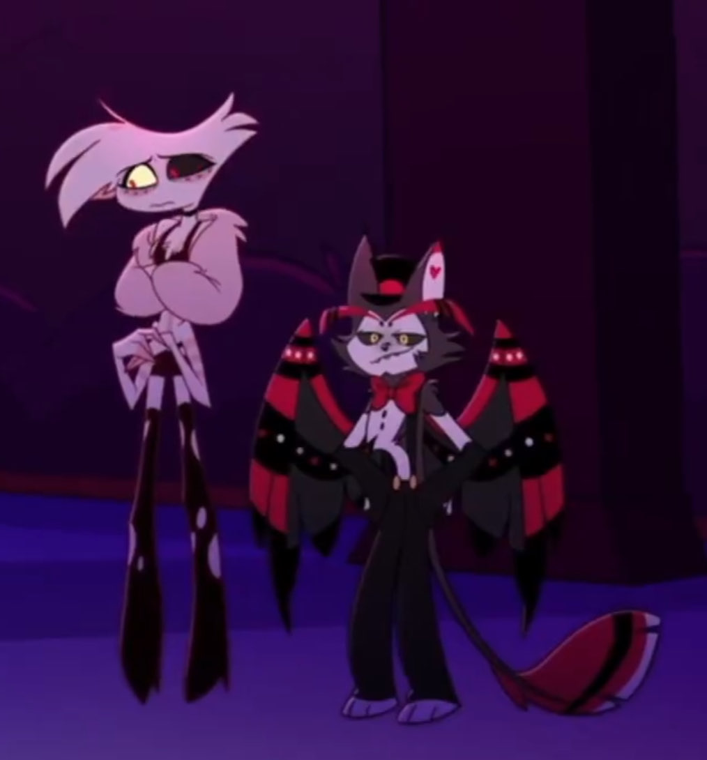 fistsnguns's tweet photo. what are yalls theories for when husk and angel inevitably meet eachother again in s3. spill em #huskerdust #hazbinhotel https://t.co/JDDKzTuH6e