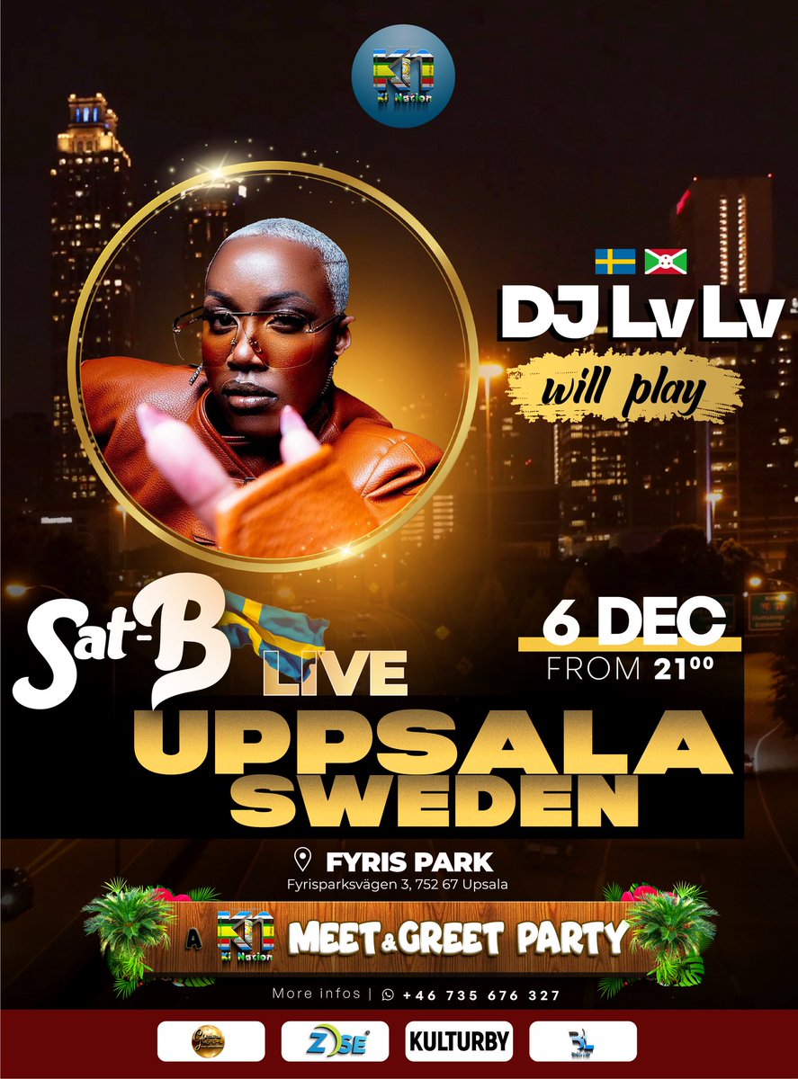 #Uppsala We are almost there. Your boy <a href="/satb257/">Sat-B</a> is with us saturday dec 6th from 21:00 🕘!

Scan the QR in the thread for 🎟️!

<a href="/iamelysgretta/">Elsie Gretta Burundi🇧🇮</a> <a href="/akezanet/">AKEZA Burundi</a> <a href="/MagazineJimbere/">Jimbere</a> <a href="/indundimag/">Indundi mag</a> <a href="/IrebeFM/">Irebe FM</a> <a href="/BurundiBerlin/">BurundiBerlin</a> <a href="/semavumba/">Simbizi Wa Semavumba🇧🇮</a> <a href="/chento/">chento</a> <a href="/NellaNeth/">Nella Neth</a>