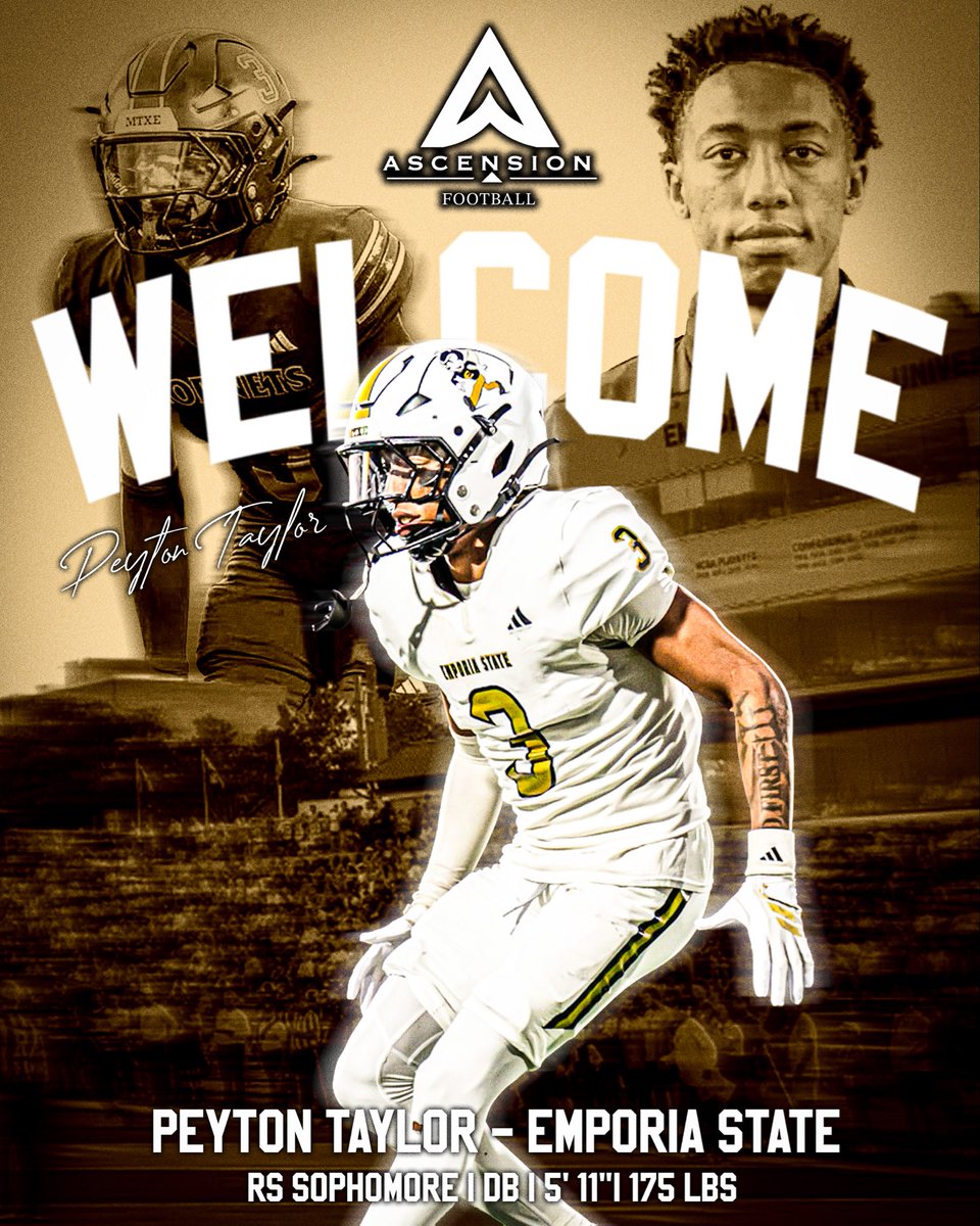 Welcome to the Ascension Sports family Peyton!  Built for playmakers!

<a href="/AscensionSport1/">AscensionSport1</a> 
<a href="/AscensionFB1/">Ascension Football</a> 
<a href="/PeytonTaylor0/">Peyton.Taylor</a>