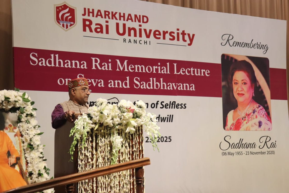 kg_suresh's tweet image. Honoured with Seva &amp;amp; Sadbhavana Award 2025 by Jharkhand Rai University @ Satya Sai Int&apos;l Centre, New Delhi today. Also delivered 1st Sadhana Rai Memorial Lecture on inculcating spirit of Service &amp;amp; Goodwill in our education system on the occasion. 
@mukulkanitkar @atulkotharissun