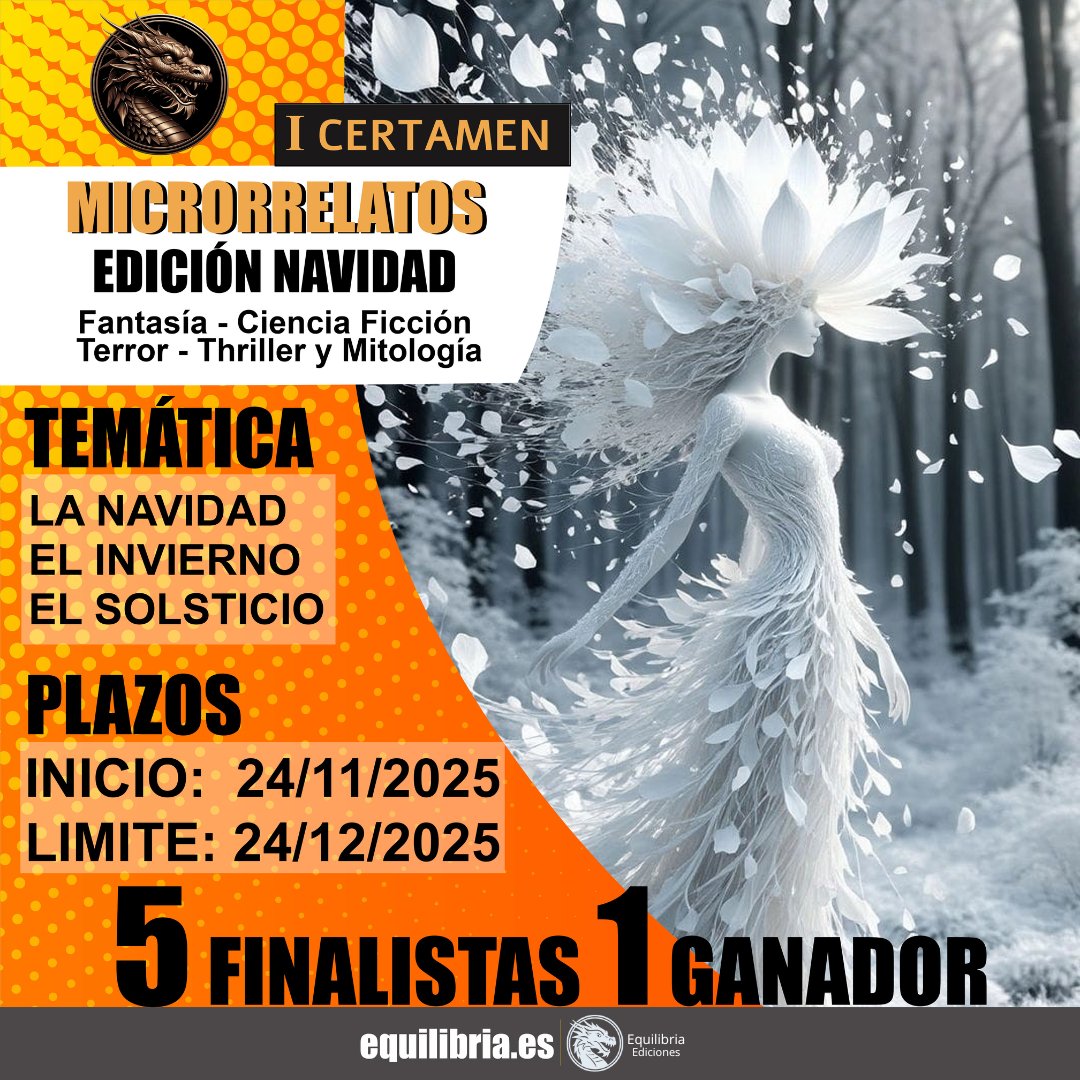 ¡Ya esta aquí! 1er Certamen de Microrrelatos Navideños. Esperamos vuestros microrrelatos: equilibria.es/1er-certamen-m… #microrrelatos <a href="/GemmaNEscarp/">Gemma N. Escarp</a> <a href="/sustorresca/">Susana Torres Cabeza</a> #certamen #certamenequilibria <a href="/BusConvocatoria/">BusConvocatoria</a> #BusConvocatoria