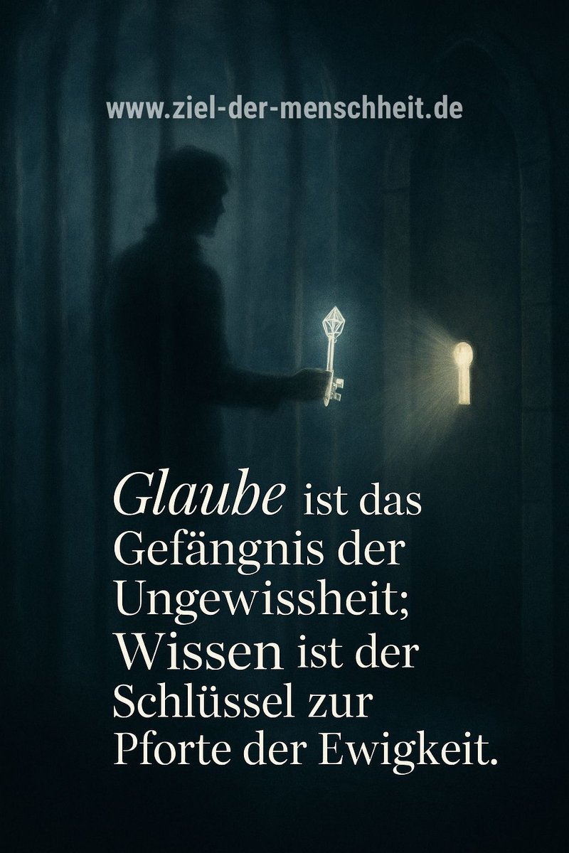 MikaelBergman_'s tweet image. 🔓 Glaube ist die Akzeptanz einer Blackbox. Wissen ist der Root-Zugriff auf den Quellcode.

„Glaube ist das Gefängnis der Ungewissheit; Wissen ist der Schlüssel zur Pforte der Ewigkeit.“

#Wissen #Quellcode