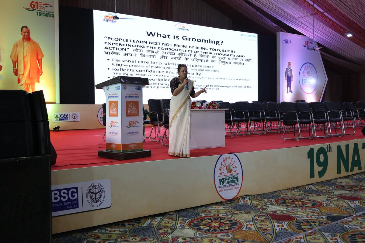 Honoured to facilitate 2nd batch training on Child-Friendly communication&amp;Behaviour for police personnel @19thNationalJamboree Building safer,kinder spaces for the morethan 30,000 scout&amp;guide participating from across India #ChildRigh #Jamboree2025 <a href="/UnicefUp/">UNICEF UP</a> <a href="/wpl1090/">Women & Child Security Org 1090 | UP Police</a> <a href="/Uppolice/">UP POLICE</a>