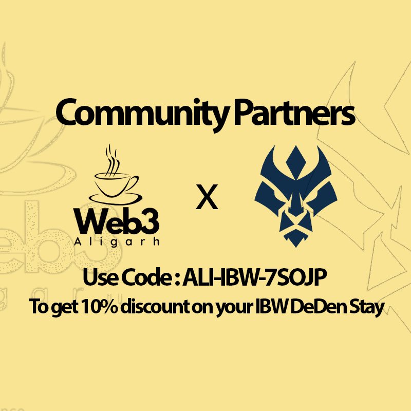 Web3 Aligarh x Decentralized Den 🌟

We're thrilled to announce our collaboration with <a href="/TheDeDenn/">Decentralized Den</a> for their exclusive community stay during #IBW2025. 

A high-energy co-living experience where founders, builders, creators, and Web3 natives live together, &amp; brainstorm together.🔥