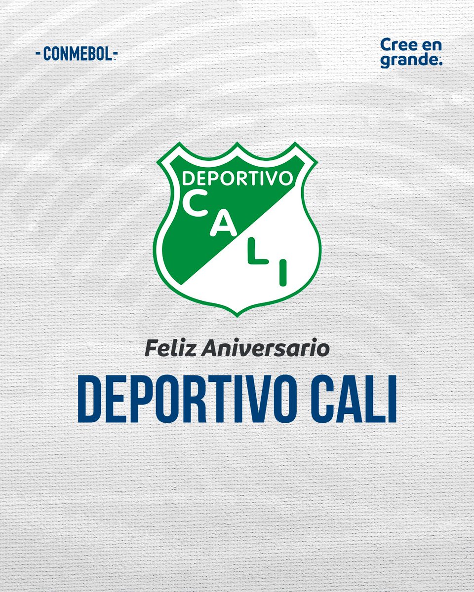 ¡Felicitaciones, <a href="/DeportivoCaliCP/">Deportivo Cali</a>! 🎂🇨🇴

#CreeEnGrande
