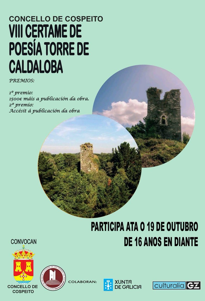 Abraham Pérez imponse no Certame de Poesía Torre de Caldaloba. Rafael Catoira obtivo o segundo posto: axendacultural.aelg.gal/2025/11/24/abr… <a href="/AbrahamsPf/">Abraham Pérez</a> <a href="/CulturaliaGz/">Culturalia GZ</a>