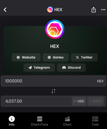 Thepeplord's tweet image. It costs $4k for 1 million $HEX