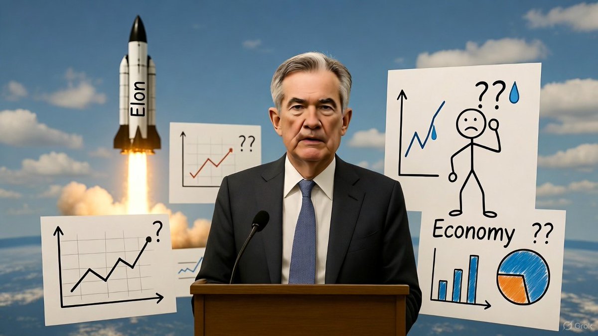 CommunityFunLP's tweet image. &amp;gt; Be me - Jerome Powell  
&amp;gt; Just dropped a quarter-point rate cut like it’s a mic drop at the FOMC  
&amp;gt; Split vote has me looking like a referee in a cage match—Schmid wants to hold, Musalem wants a bigger cut, I’m just trying not to get body-slammed by Trump’s trade tariffs  
&amp;gt;…