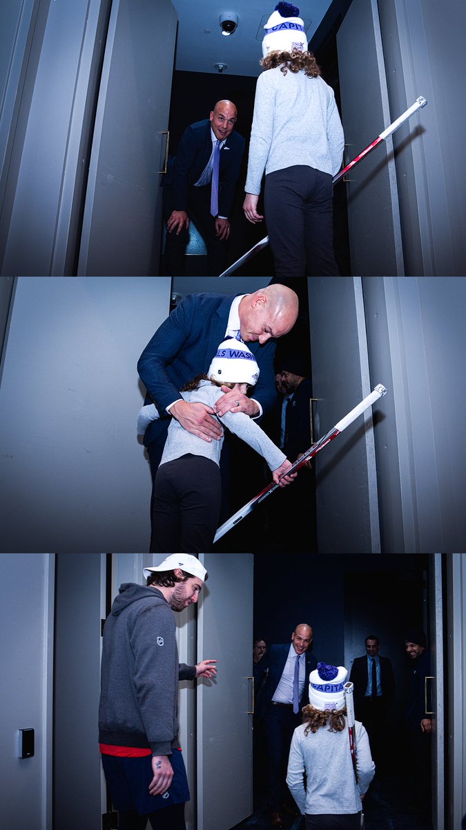 Capitals's tweet image. In celebration of completing her cancer treatment, Sutton toured the locker room alongside her buddy LT, including a selection from the candy stash, a signed stick and her very own #HockeyFightsCancer jersey.

We are all so proud of you, Sutton!

#CapsFightCancer x #SuttonStrong