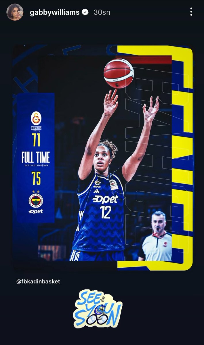 CoachRookie's tweet image. 💛💙 Gabby Williams'ın Galatasaray galibiyeti sonrası IG paylaşımı:

"Yakında görüşürüz!"

Gabby Williams, bu gece düzenlenecek WNBA Seçim Sırası Çekilişi'nde Seattle Storm'u temsil edecek. #WNBADraftLottery