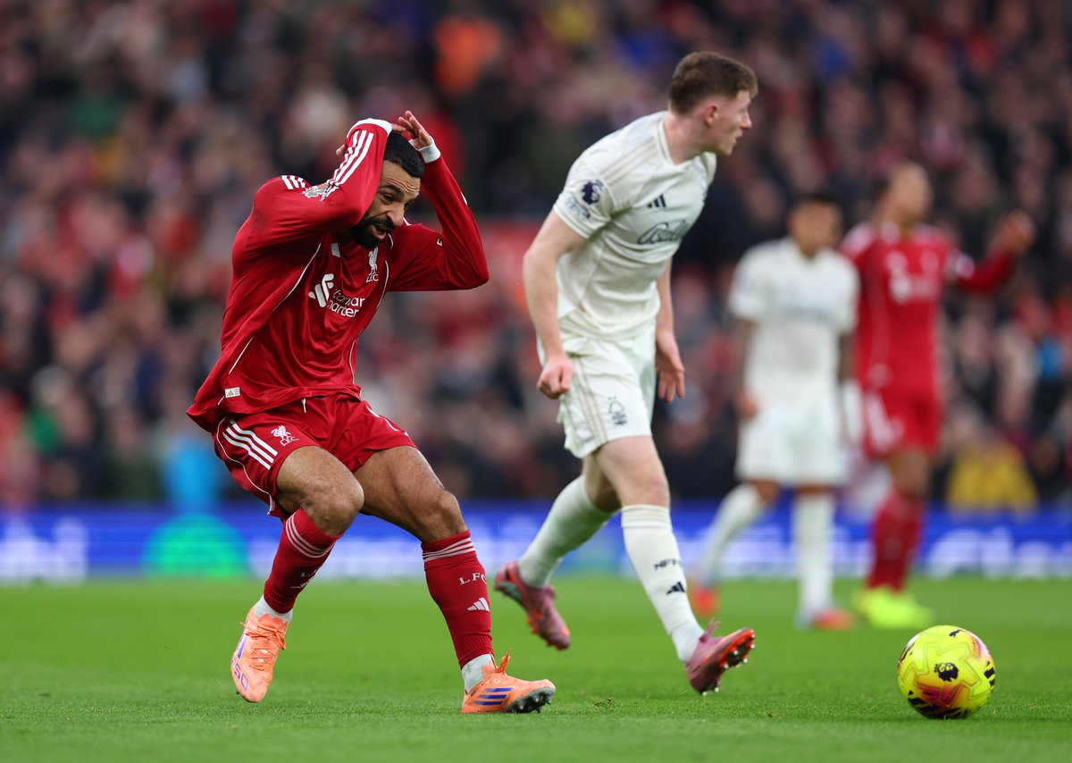 Mo Salah made 10 unsuccessful dribbles vs Nottingham Forest, the most by any player in a single Premier League game this season. 😬