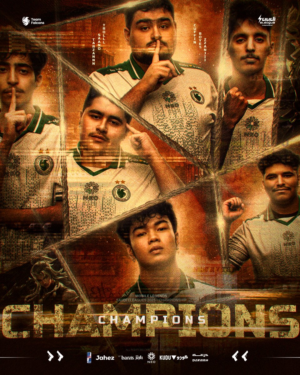 FalconsEsport's tweet image. ما للذهب إلا رجـالٍ تـشـيله!⚡️🤩

صقورنا يحققون لقب البطولة الكبرى للدوري السعودي للعبة موبايل ليجيندز 🦅🏆!

— موعدنا القادم، بطولة العالم
شهر يناير في أندونيسيا 🇮🇩💚

#FalconsAreHere - @SaudieLeague