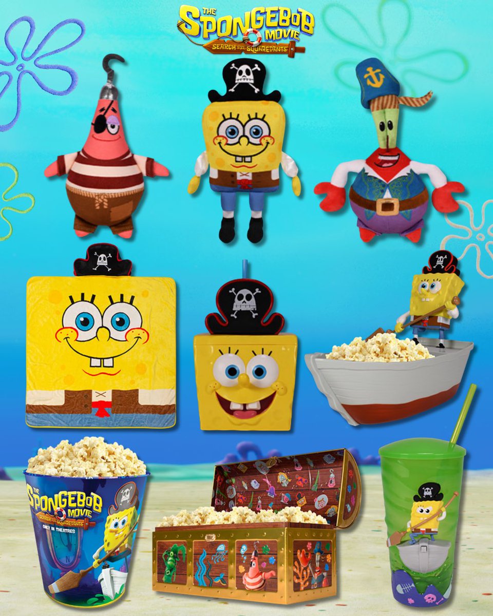 sbmovienews's tweet image. New The SpongeBob Movie: Search for SquarePants Collectibles Collection Coming Soon featuring Plushies, Sipper Cups, Blanket and Popcorn Buckets @spongebobmovie #SpongeBobMovie #SpongeBob