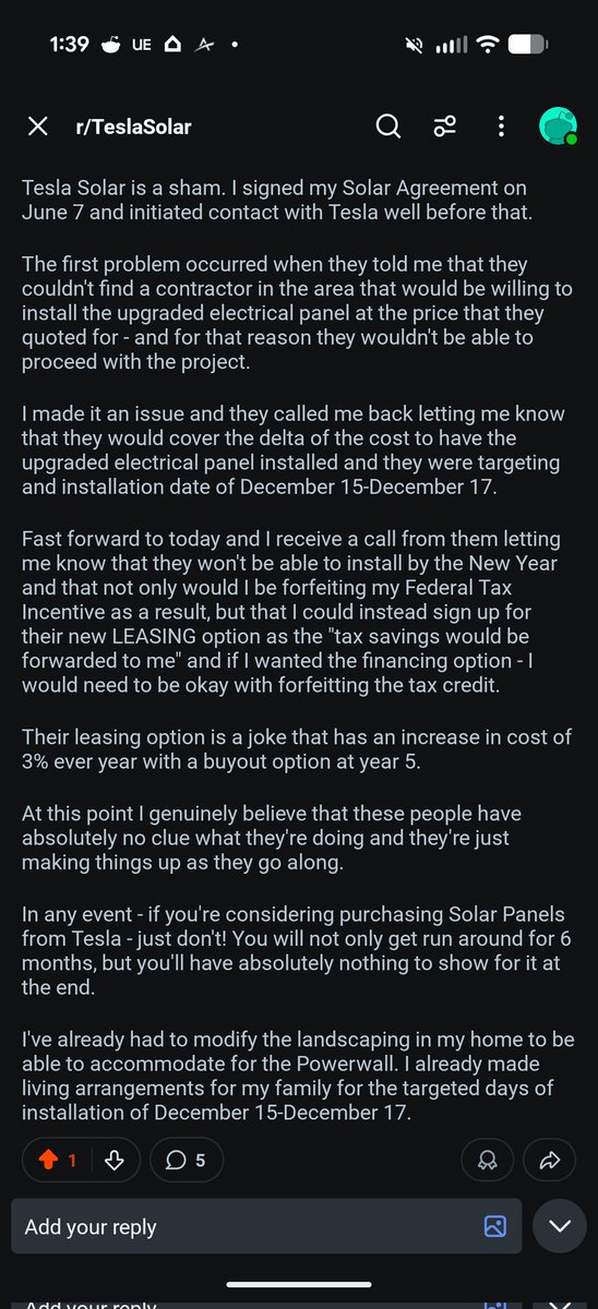 CamiloCriviere's tweet photo. @teslaenergy Tesla Solar is a sham. https://t.co/GHZBbPuQ3I
