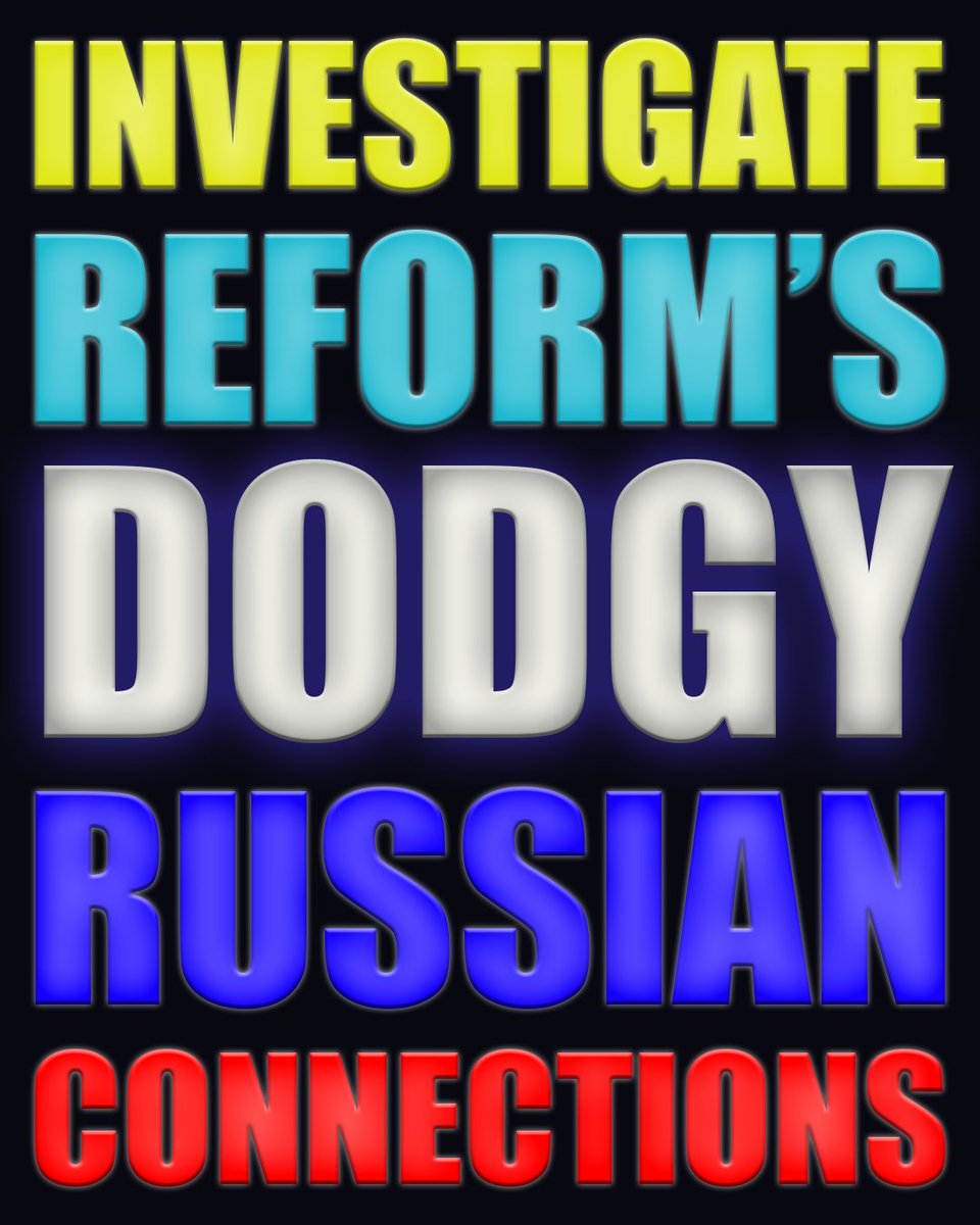 BoveFromAbove's tweet image. Drop a 💛 if you think there should be a full investigation into Reform UK&apos;s dodgy links to Russia.