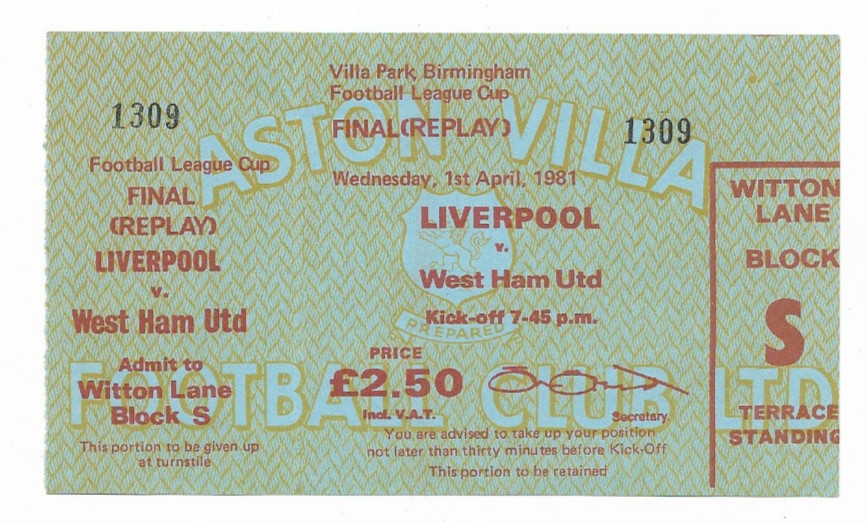 WHUmemorabilia's tweet image. Complete Ticket 1981 League Cup Final Replay - LIVERPOOL v. WEST HAM UNITED

£25.00 currently

9 bids

Ends Sun 23rd Nov @ 8:31pm

ebay.co.uk/itm/3767037294…

#ad #whu #whufc #coyi