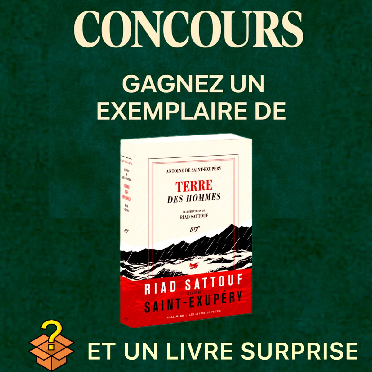 memoart_dadrien's tweet image. 🎉 GRAND CONCOURS DES MEMO’ART D’ADRIEN 🎁

📚A GAGNER :

1) Terre des Hommes d’Antoine de Saint-Exupéry illustré par Riad Sattouf (Nouvelle édition chez Gallimard).
2) Un livre surprise que je choisirai !

☑️  Pour participer, c’est très simple !

Il vous suffit de remplir ces 3…