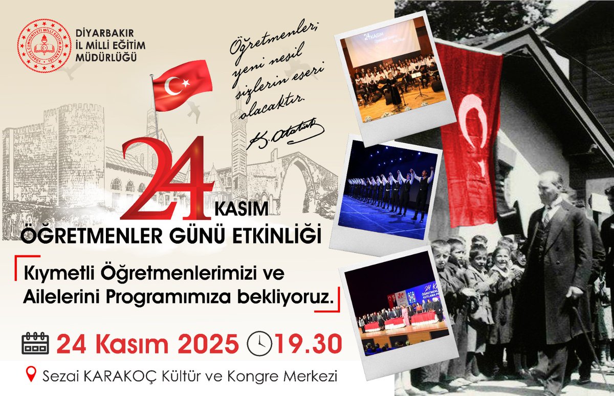📢 24 Kasım Öğretmenler Günü Program Daveti

Memleketimizin yüz akı olan kıymetli öğretmenlerimizi, değerli ailelerini ve tüm vatandaşlarımızı, öğretmenler korosu, sinevizyon gösterimi ve halk oyunları etkinliklerinin yer alacağı, 24 Kasım Öğretmenler Günü Kutlama Programımıza