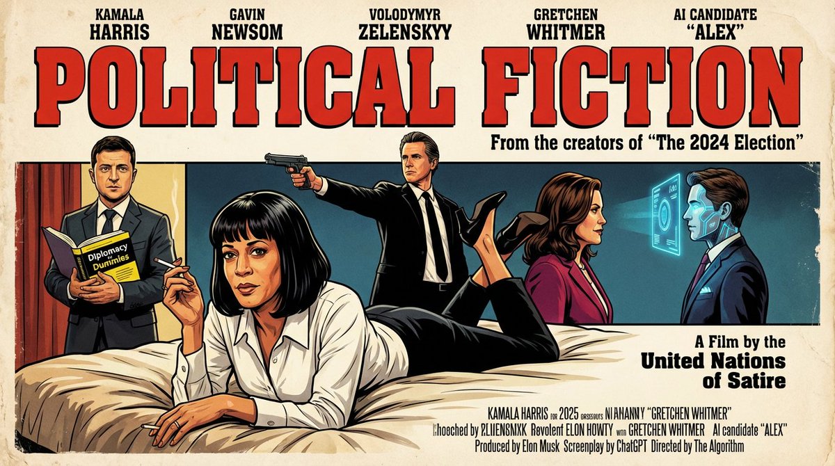 FCG_Studio's tweet image. Coming to theatre near yo....its Political Fiction starring 
#Kamala #Newsom &amp;amp; #Zelenskyy prompt by @AmirMushich