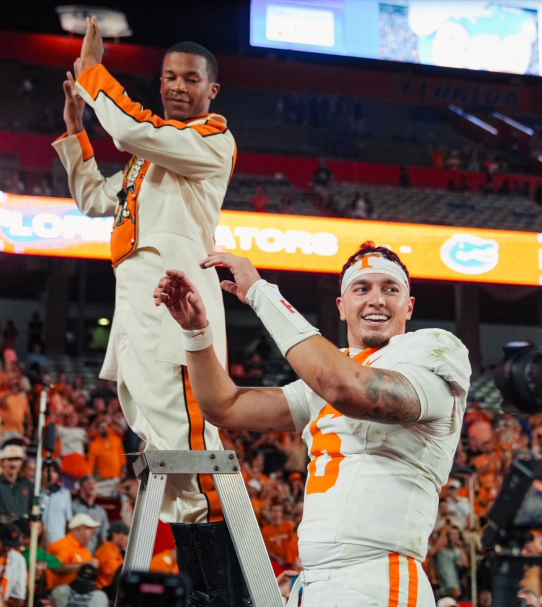 CGProgram's tweet image. Thinking about Joey Aguilar this morning. What he’s done this year with so little time to learn the playbook, create chemistry with his receivers and ultimately be viewed as the unquestioned leader of this team… remarkable. Special young man.

(photo: @Vol_Football)