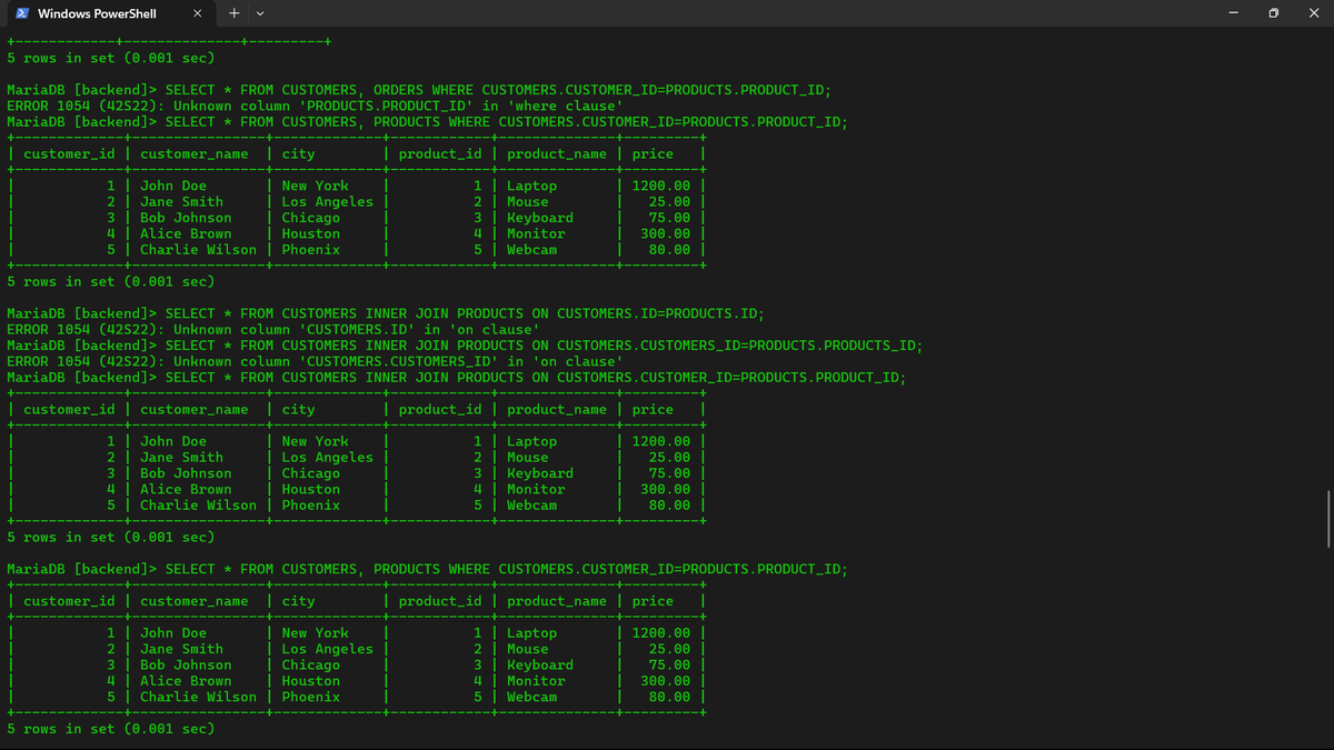 nigam75787's tweet image. Today I thoroughly completed SQL JOINs with tables, explored database normalization, learned about functional dependencies and axioms, and studied database keys: primary, foreign, candidate, composite, and alternate keys. Leveling up my DBMS basics! 🚀 #SQL #DBMS #Learning #MySQL