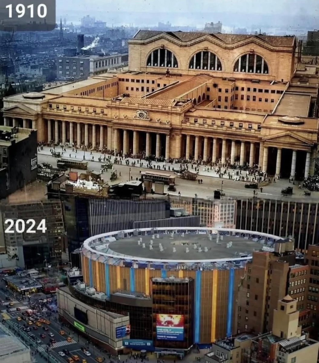 historyinmemes's tweet image. Architectual Massacres: Penn Station, New York City. 1910 to 2024