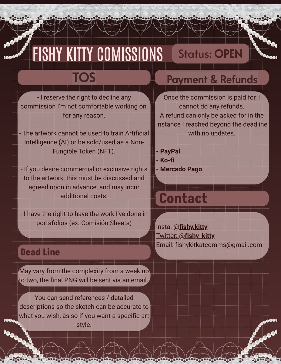 ◇ FISHY.KITTY ◇ Commissions Open tweet media