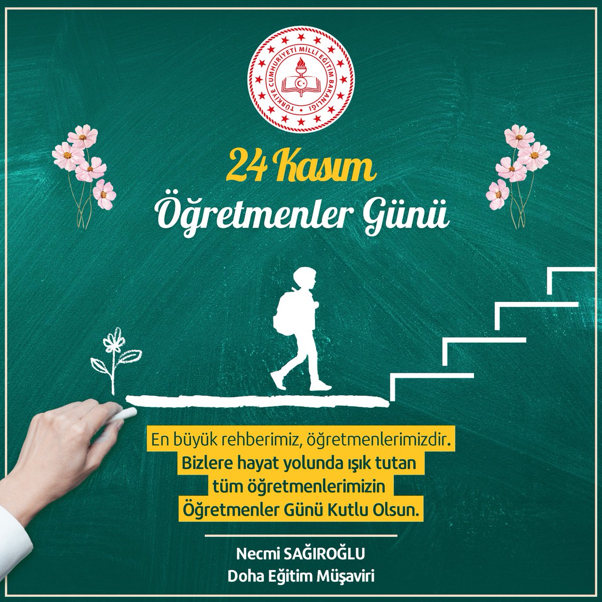 DohaEgitim's tweet image. Eğitime gönül veren, geleceğimizi şekillendiren ve bizlere her daim ışık tutan tüm öğretmenlerimizin öğretmenler günü kutlu olsun 👏🏻👏🏻

@tcmeb @TC_DohaBE @mebyyegm

#24KasımÖğretmenlerGünü