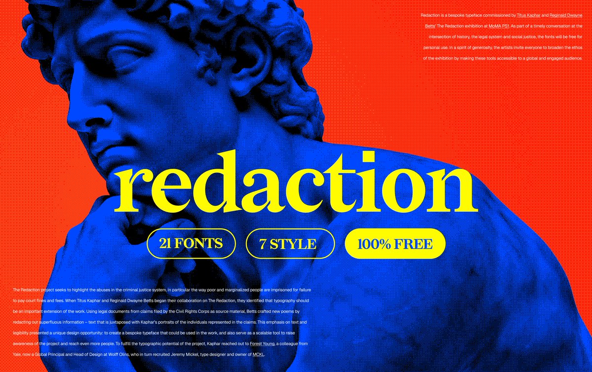 Found this really cool typeface - loving it! Completely free too 😍

Check it out 👉 redaction.us

Enjoy!