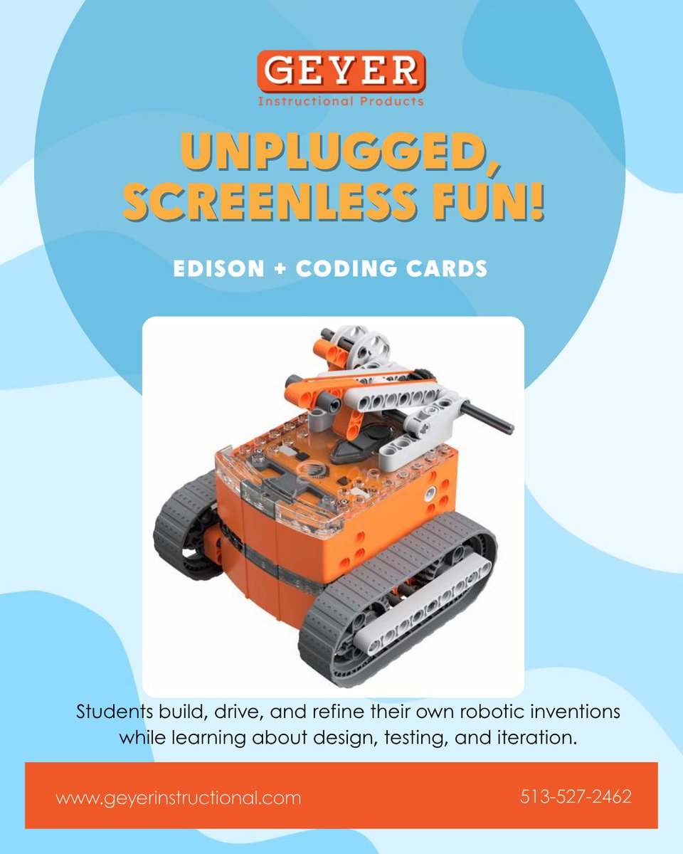 GeyerClassroom's tweet image. 🤖✨ BRING EDISON TO LIFE IN YOUR CLASSROOM!
Unlock limitless ways to spark curiosity, creativity, and real STEM learning — all with one powerful little robot.
 Learn more &amp;amp; shop now:
geyerinstructional.com/stem/coding-an…

#STEMEducation #EdisonRobot #CodingForKids #RoboticsInTheClassroom