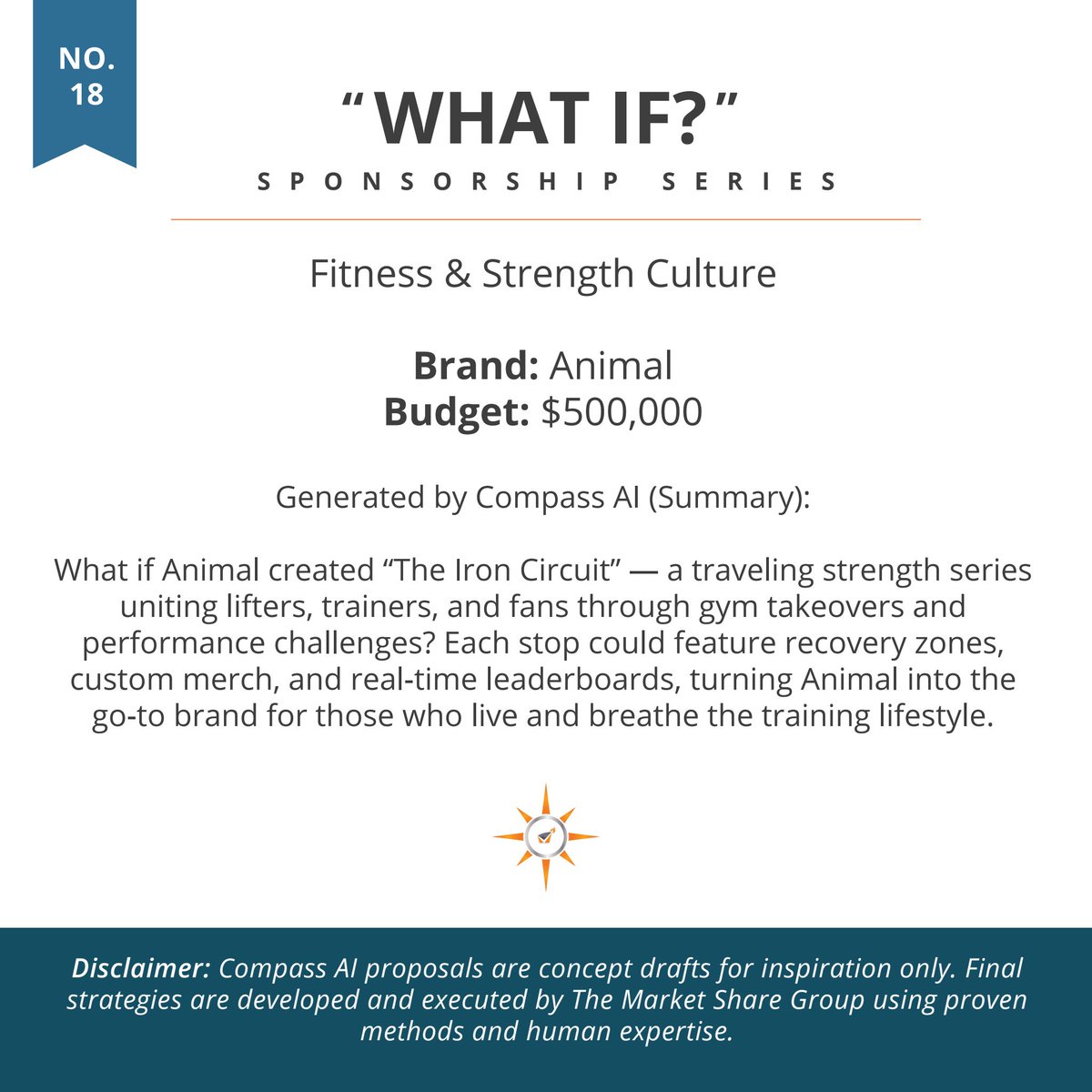 MktShareGroup's tweet image. Inspired by @animalpak’s dedication to raw strength and authenticity, this Compass AI concept is built for athletes who push limits daily. It turns brand loyalty into community momentum, because strength isn’t just muscle, it’s a mindset.

👉 Try “Compass AI. Link In Bio