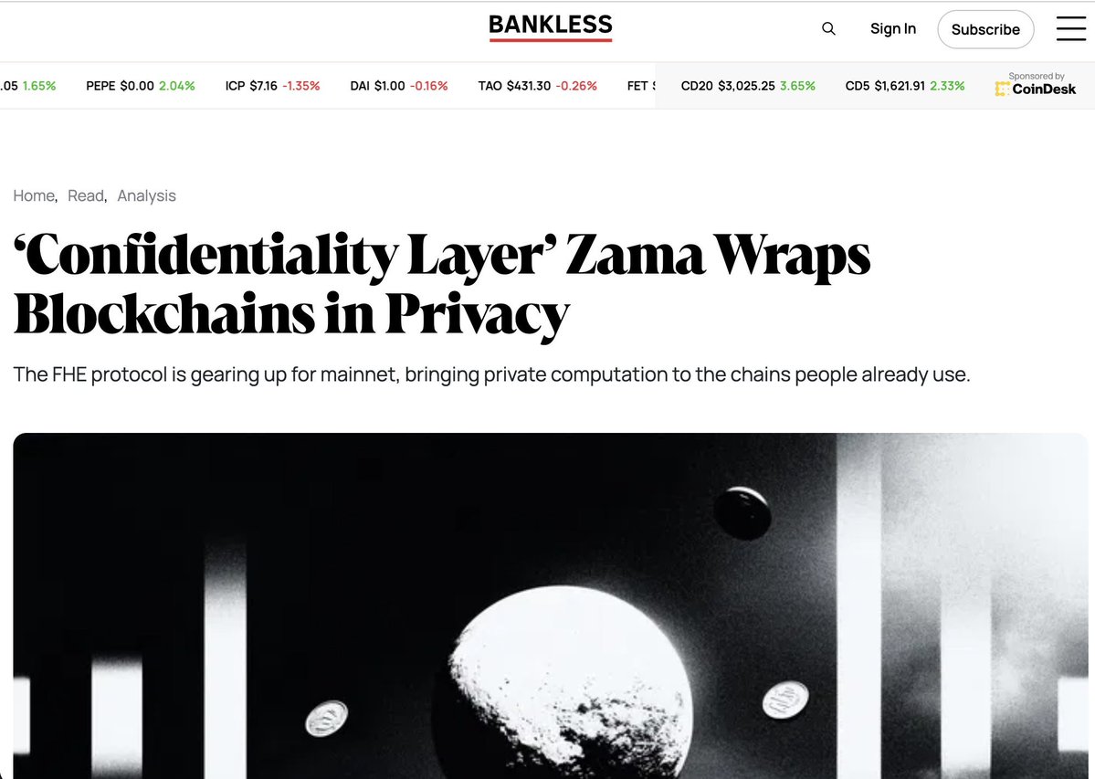 Just read the new <a href="/zama/">Zama</a> article and honestly this mainnet push looks so good

They’re bringing FHE privacy straight onto Ethereum instead of spinning up another chain, and the testnet already handled a huge amount of encrypted transactions

➮ Real FHE running on EVM 
➮ Over a