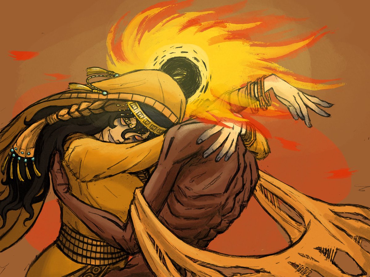 Velvet_Apricots's tweet image. Dead flesh puppeted by yellow flames.
Midra Lord of Frenzied Flame x Nanaya
#ELDENRING