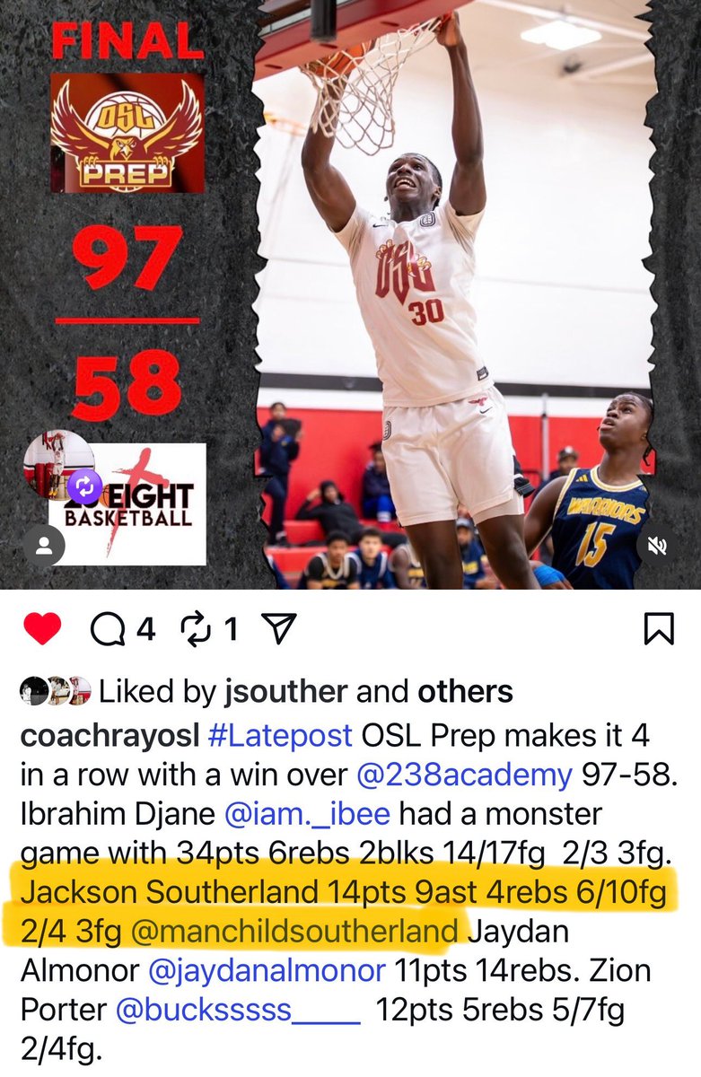 JacksonSouther7's tweet photo. Stats from our last game. #oslprep 🙏🏾🔥 https://t.co/gJ9uO7a6v0