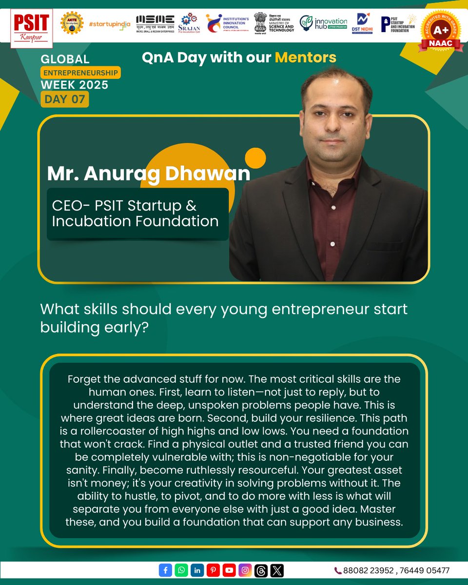 psitsif's tweet photo. Today’s mentorship Q&amp;A with Mr. Anurag Dhawan empowered students to think sharper and ask better questions.
With insights on AI, sustainability, ethics, and hands-on experimentation, the session encouraged students to stay proactive and seek the right guidance. https://t.co/lxKUYlbRoA