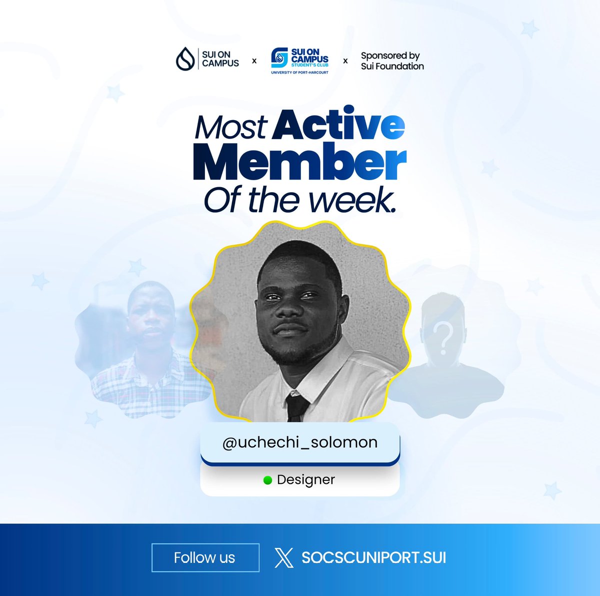 socscuniport's tweet image. Special shout to our most active member of the week  @uchechi_solomon
✨🎊

For all your wonderful contributions , dedication and effort to make our community thrive .
We appreciate u🤍✨🎊😀

@AntoineBlanc