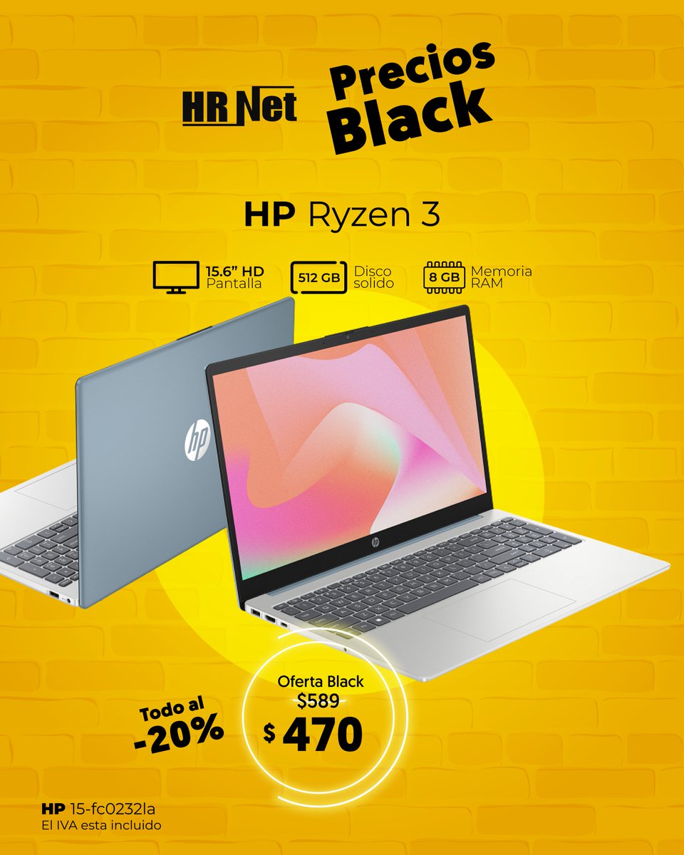 hrnetsa's tweet photo. ⚡ HP Ryzen 3 en modo #PreciosBlack
¿Necesitas laptop para todo el año y no quieres que se te quede pegada a la primera tarea? 😏
💥 Oferta Black: $470 IVA incluido
🏷️ Antes: $589
📲 Escríbenos a WhatsApp 0999422798
#HRNet #PreciosBlack ⚡ #BlackFriday #LaptopsEcuador https://t.co/8FQPiismlP