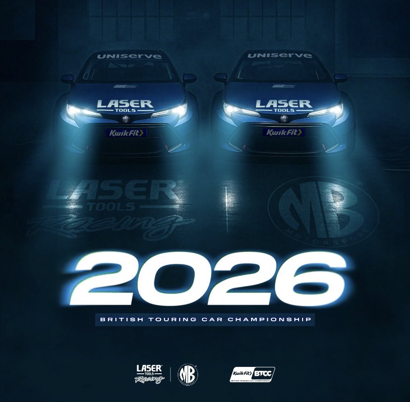 ElliotWebberYT's tweet image. BREAKING: Laser Tools &amp;amp; MB Motorsport will join up with Toyota Gazoo Racing for the 2026 season! Two Toyota’s in matte black, two in blue! Let’s hear your driver predictions! #BTCC