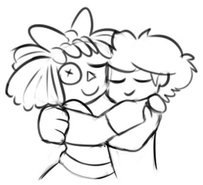 @JordyPorgieArt She's such a sweetheart and I just wanna give her a hug and assure her that she's doing her best and that she's also gotta take care of herself.
(drawing of my sona hugging ragatha I did on a magma)