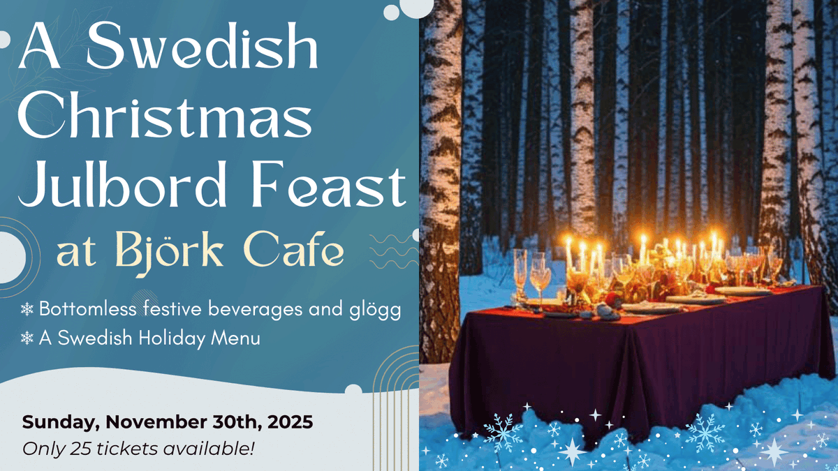 AmScanSociety's tweet photo. 🍽️ Next Sunday: Join us at the Swedish Christmas Lunch! - https://t.co/po3OsFTtnT https://t.co/c0jVrEXDQ5