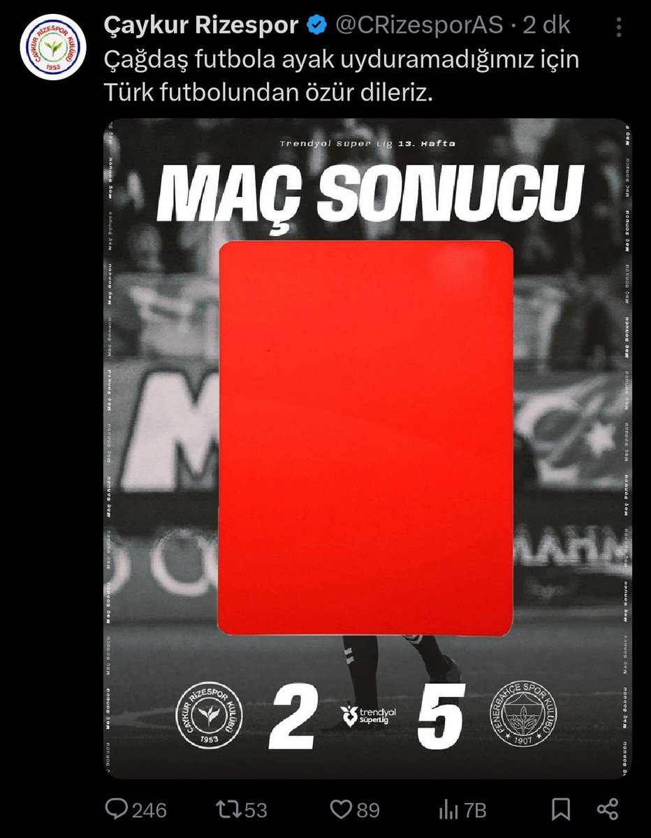 Bu maçta bir şeyler olduğunu belli eden en büyük kanıt şu tweetler mesela maçta hakemlik hiçbir şey olmamasına rağmen hakem yüzünden kaybettik algısı yapıyorlar. 10 kişi kalmak için çabaladı oyuncularınız zaten ve o dakikada maç 2-2 olmuştu bile. Masal anlatmayın. SATILIKSINIZ!