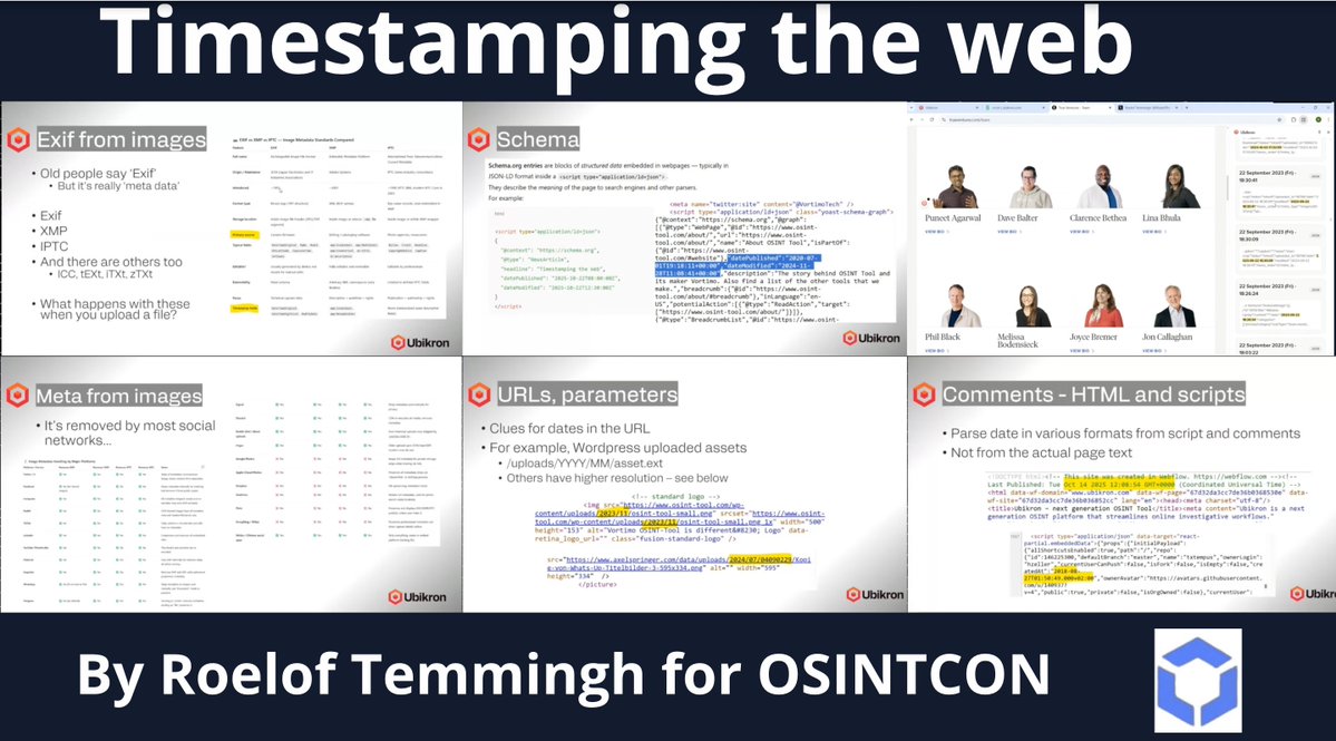 cyb_detective's tweet image. Timestamping the web

A very long and detailed talk on determining the publication time for different types of content on the internet.

Github repo with slides and tools links:
github.com/ubikron/Timest…

Video (+other OSINTCON by @osintambition talks):

youtube.com/watch?v=xid3FB…