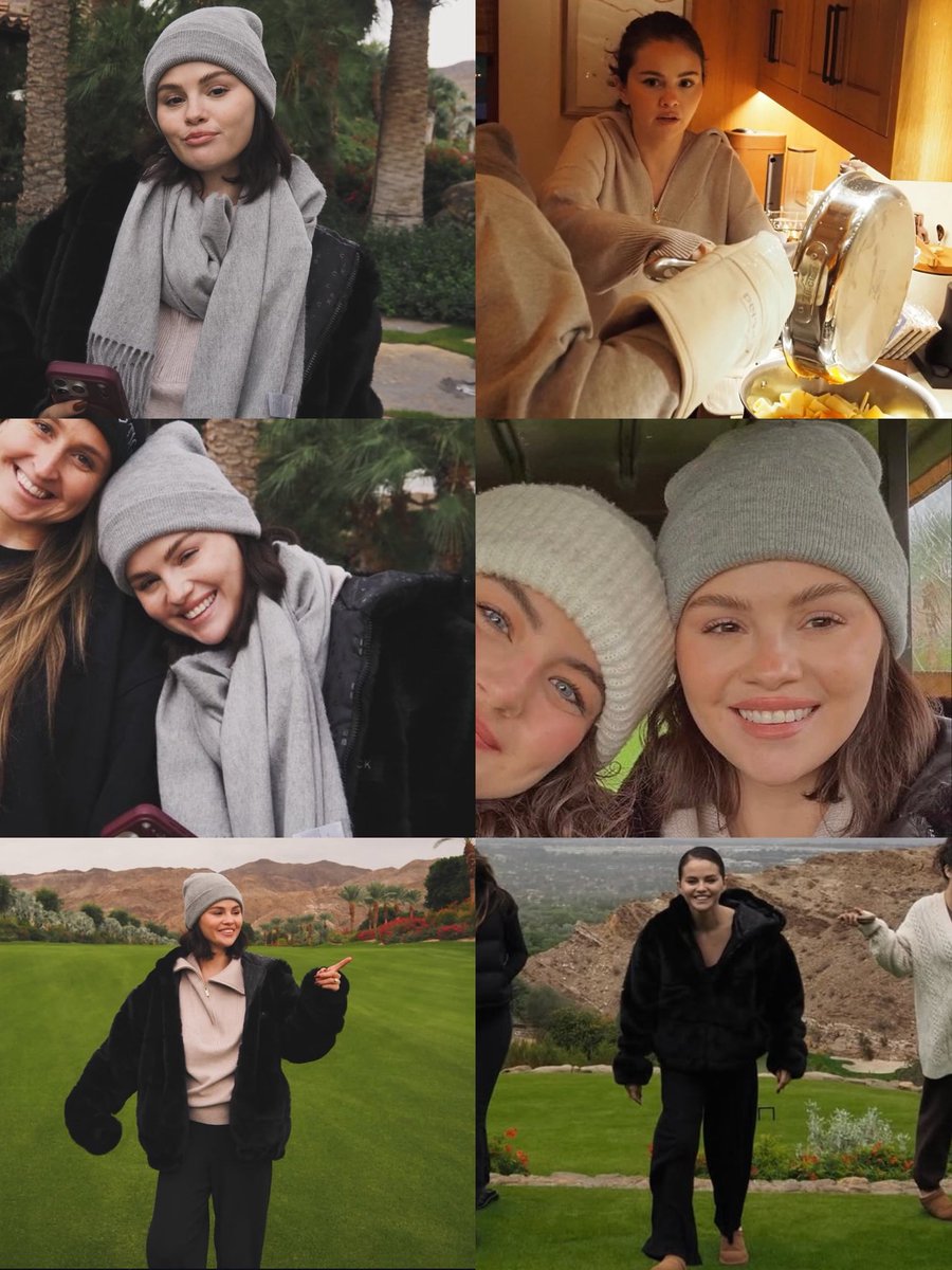 withluvselena's tweet image. selena gomez celebrating friendsgiving in palm springs 🤎