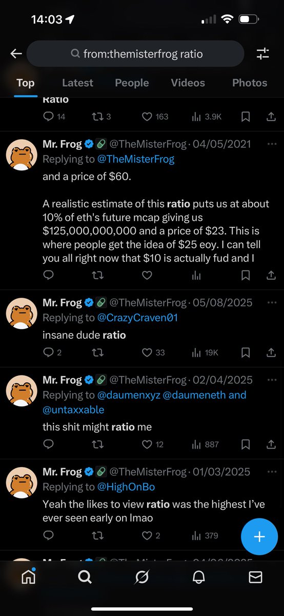 The amount of people getting $ratio'd rn using the new X location update is crazy 😂😂

Look at <a href="/TheMisterFrog/">Mr. Frog</a> account and check the amount of ratios 

He even loves to use it